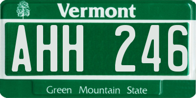 VT license plate AHH246