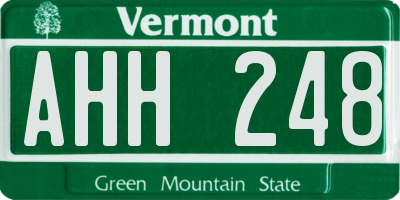 VT license plate AHH248