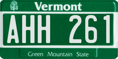 VT license plate AHH261