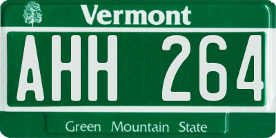 VT license plate AHH264