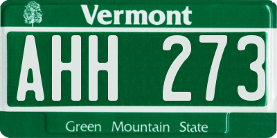 VT license plate AHH273