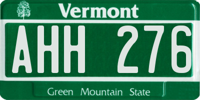 VT license plate AHH276