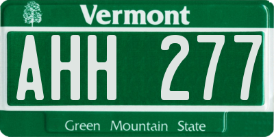 VT license plate AHH277