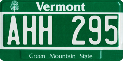 VT license plate AHH295