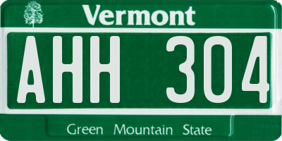 VT license plate AHH304