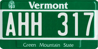 VT license plate AHH317