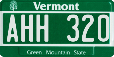 VT license plate AHH320