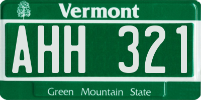 VT license plate AHH321