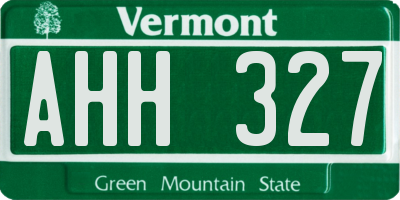 VT license plate AHH327