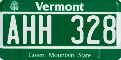 VT license plate AHH328