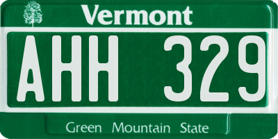 VT license plate AHH329