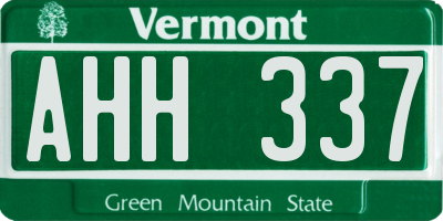 VT license plate AHH337