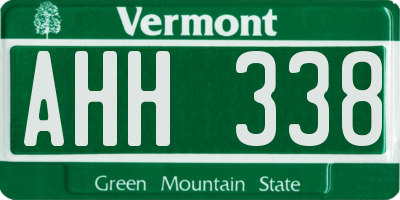 VT license plate AHH338