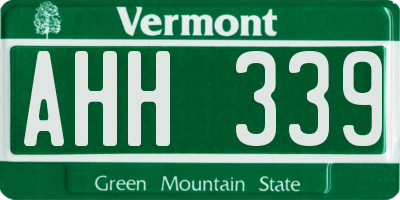 VT license plate AHH339