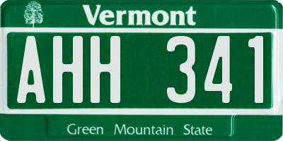 VT license plate AHH341