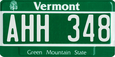 VT license plate AHH348