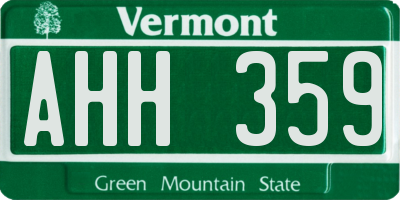 VT license plate AHH359