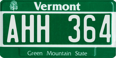 VT license plate AHH364