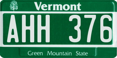 VT license plate AHH376
