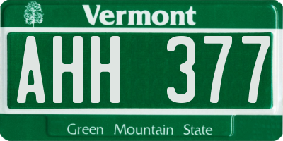 VT license plate AHH377