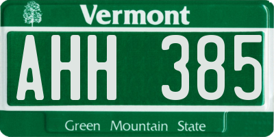 VT license plate AHH385
