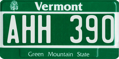 VT license plate AHH390
