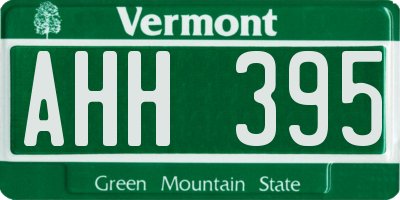 VT license plate AHH395