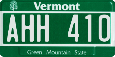 VT license plate AHH410
