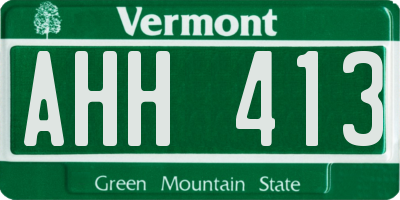 VT license plate AHH413