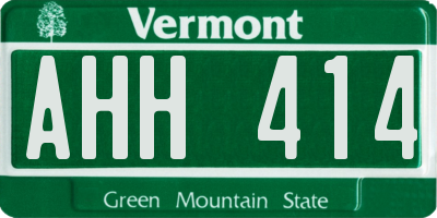 VT license plate AHH414