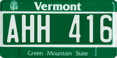 VT license plate AHH416