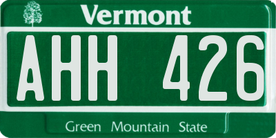 VT license plate AHH426