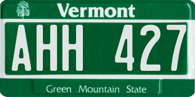 VT license plate AHH427
