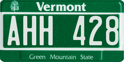 VT license plate AHH428