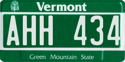 VT license plate AHH434