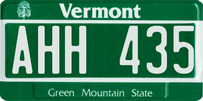 VT license plate AHH435