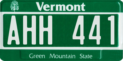VT license plate AHH441
