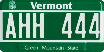 VT license plate AHH444