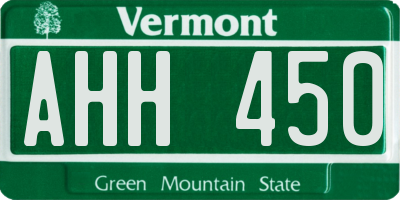 VT license plate AHH450