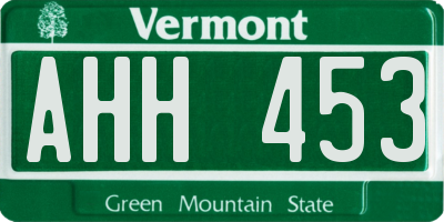 VT license plate AHH453