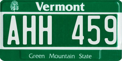 VT license plate AHH459