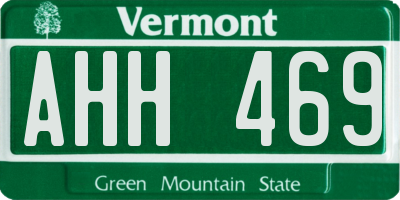 VT license plate AHH469