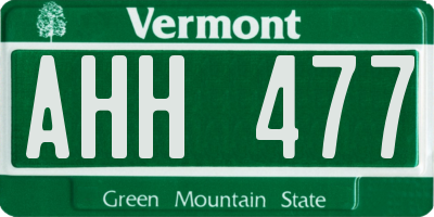 VT license plate AHH477