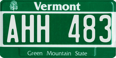 VT license plate AHH483