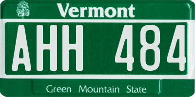 VT license plate AHH484
