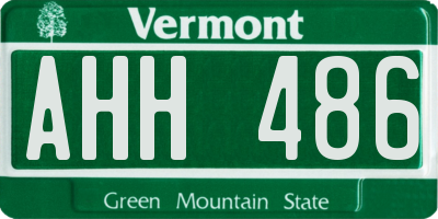 VT license plate AHH486