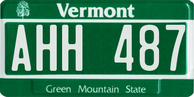 VT license plate AHH487