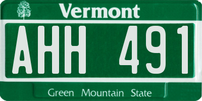 VT license plate AHH491