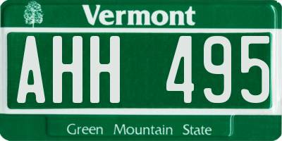 VT license plate AHH495