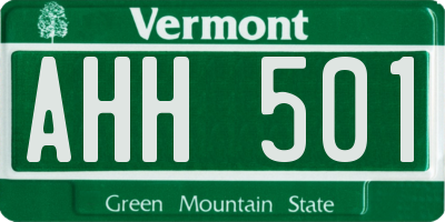 VT license plate AHH501